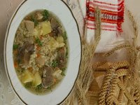 Грибная похлебка с мясом