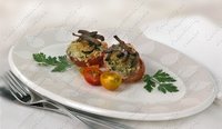 Запеченные помидоры с куриной печенью