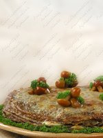 Торт из блинчиков с грибами