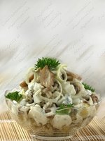 Салат грибной с рисом