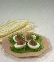 Яйца фарш гусиной печенкой