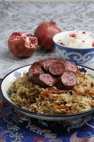 Плов с конской колбасой