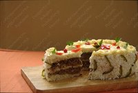 Закусочный торт с печенкой