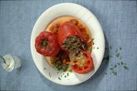 Перцы фаршированные говядиной и овощами