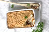 Картофельная запеканка с мясом и грибами