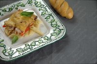 Запеканка с копченым куриным филе