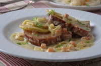 Корейка копченая с яблоками