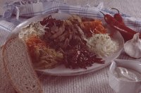 Салат чафан с жареным мясом